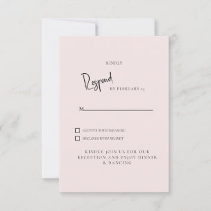Simples Resposta de Casamento em Rosa Claro