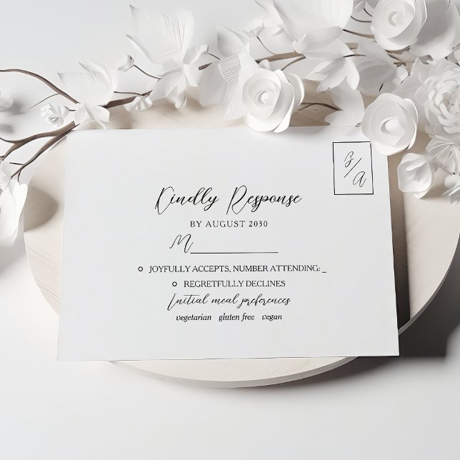 Simples Resposta de Casamento Preto e Branco Moder (Criador carregado)