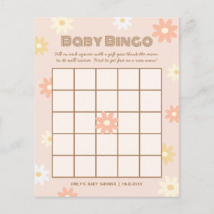Simples Retro Boho Daisy - Jogo do Chá de fraldas