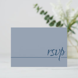 Simples RSVP de Casamento Caligrafia Azul Empoeira
