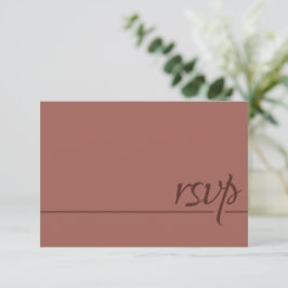 Simples RSVP de Casamento Caligrafia Terracota