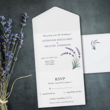 Simples RSVP de Casamento Lavanda
