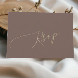 Simples RSVP de Casamento Marrom Mocha