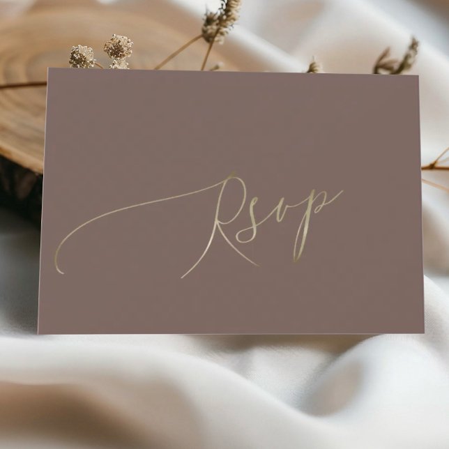 Simples RSVP de Casamento Marrom Mocha (Criador carregado)