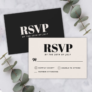 Simples RSVP de Casamento Minimalista Moderno Pret