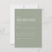 Simples RSVP de Casamento Sage