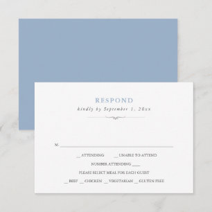 Simples RSVP de Escolha de Refeição Azul Empoeirad