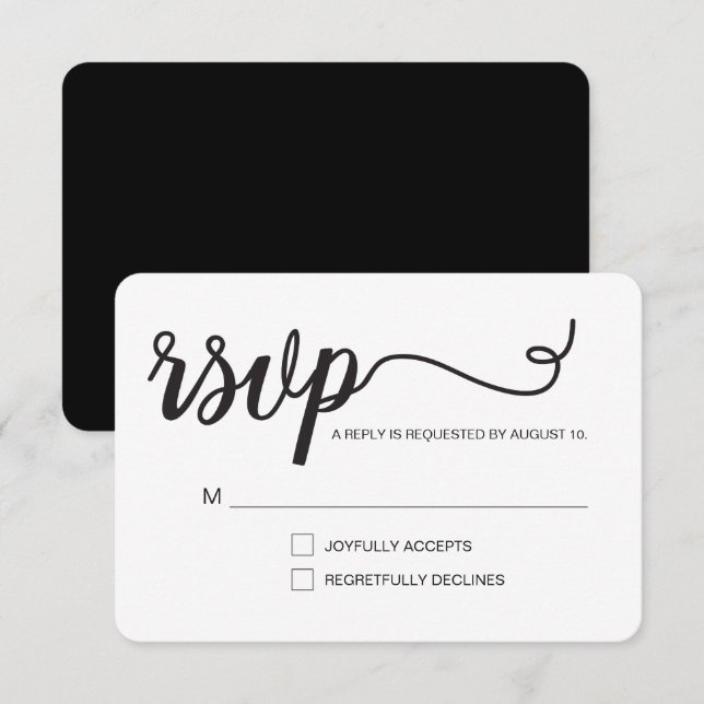 Simples RSVP de script sem assento reservado por c (Frente/Verso)