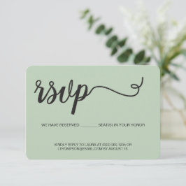 Simples RSVP verde-sage sem reserva para envio pos