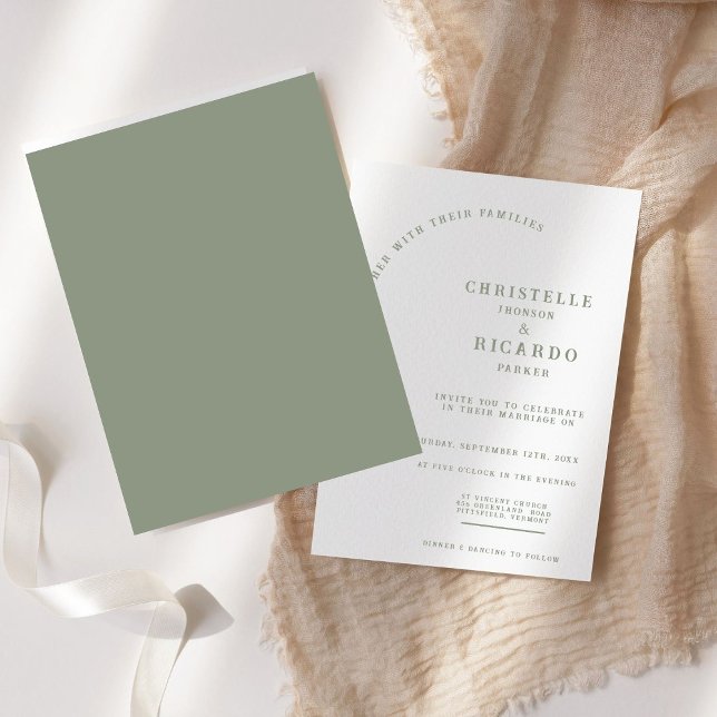 Simples sábio, convite de casamento minimalista (Criador carregado)