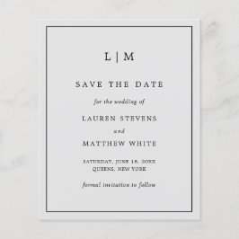 Simples Save the Date de Casamento Cinza Claro e E