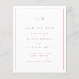Simples Save the Date de Casamento Cor-de-Rosa Cla
