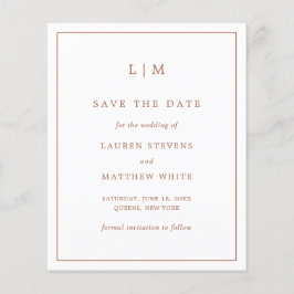 Simples Save the Date de Terracota para Casamento