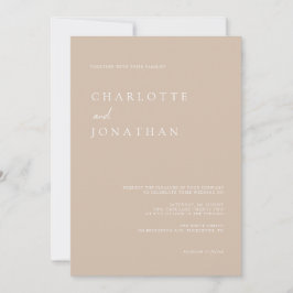 Simples Script Moderno Taupe Pink Convite De Casam