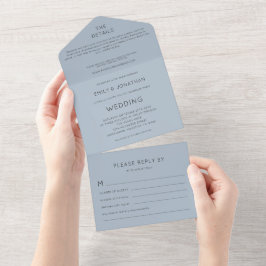 Simples Tipografia Dusty Blue Weding