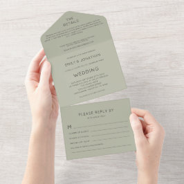 Simples Tipografia Molde Salva Casamento Verde