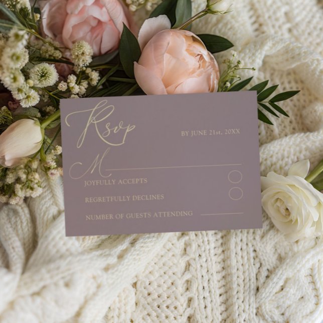 Simples Tipografia Rosa Poeirento e Dourado RSVP C (Criador carregado)