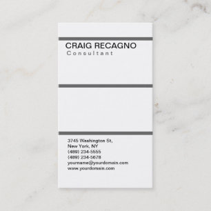 Simples Trendy Gelado Cartão de visita branco pret