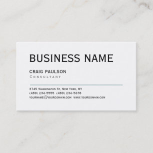 Simples Trendy Gelado Cartão de visita branco pret