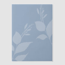 Simples Vellum Azul Empolado com Folhas