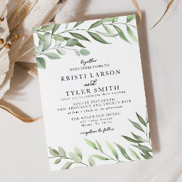 Simples Verde Deixa Convite De Casamento