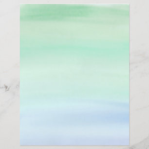 Simples Verde para Lavagem de Aquarela Azul