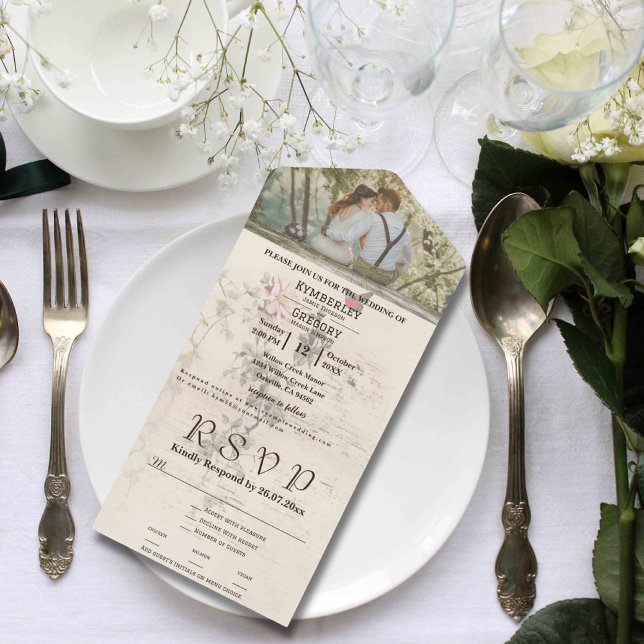 Simples Vintage Cream Ivory Floral Foto (Criador carregado)