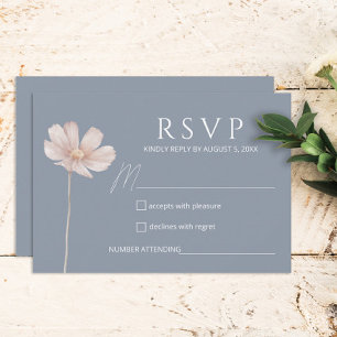 Simples Wildflower Boho   RSVP de Casamentos Azuis