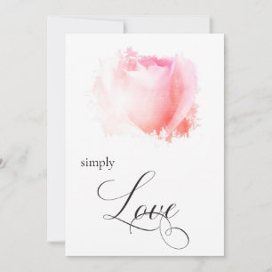 "SIMPLESMENTE AMOR Pastel Rosa Bud Convite Floral