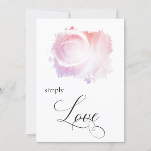 "SIMPLESMENTE AMOR Pastel Rosa Floral Convite