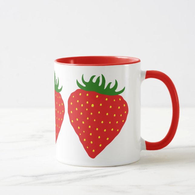Simplesmente caneca feita sob encomenda da morango (Direita)
