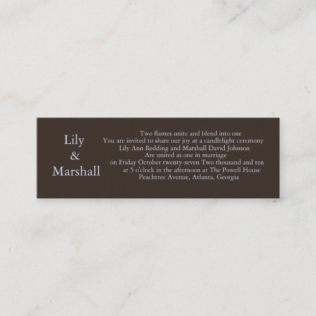 Simplesmente convite de casamento do chocolate (Frente)