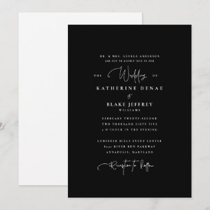 Simplesmente Elegante Convite de Casamento B/W Pai