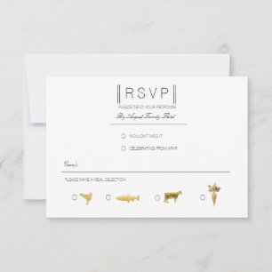 Simplesmente elegante RSVP Preto e Dourado Moder