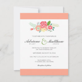 Simplesmente Floral e Stripes Casamento Convite / 