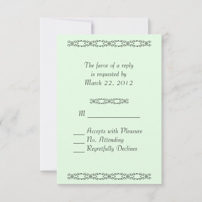 Simplesmente Minty RSVP Casamento (Frente)