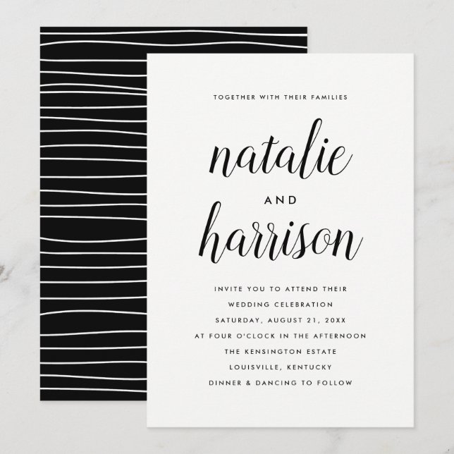 Simplicidade | Convite Para Casamento (Frente/Verso)