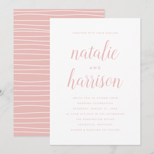 Simplicidade | Convite Para Casamento (Frente/Verso)
