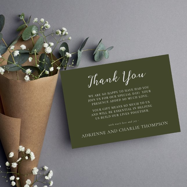 Simplicidade Floral 1 Bilhete de Agradecimento Mod (Criador carregado)