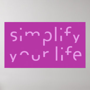 "Simplifique poster feito sob encomenda da cor da