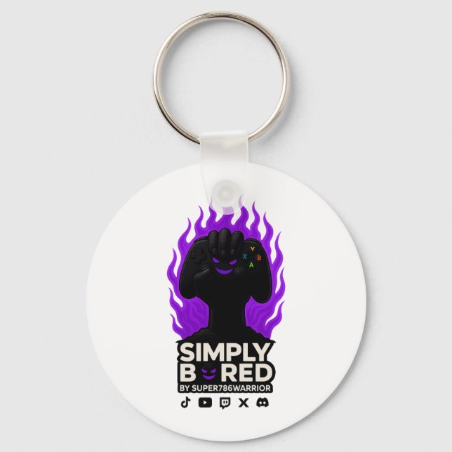 SIMPLY BORED Chaveiro – Edição Chama Roxa 🔥🎮 (Frente)