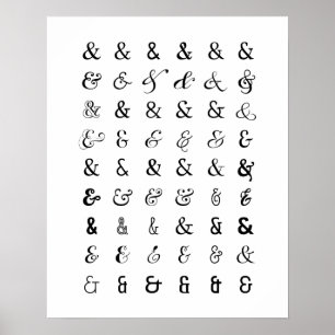 Sinais de Ampersand e poster de sinal