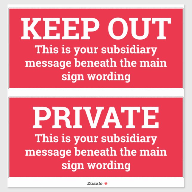 Sinais de aviso - Dois sinais como adesivos (Folha)