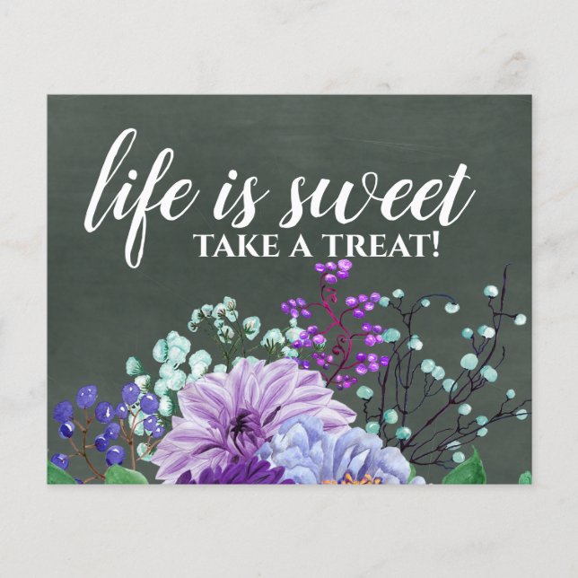 Sinais de Casamento Personalizados Chalkboard Purp (Frente)