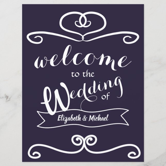 Sinais de Casamento Personalizados Marinho Amarelo (Frente)