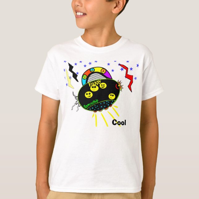 Sinais de Paz Enfrentam T-Shirt Espacial (Frente)