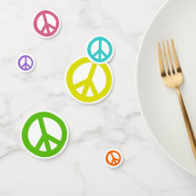 Sinais de Paz Multicoloridos Aniversário Vibrante