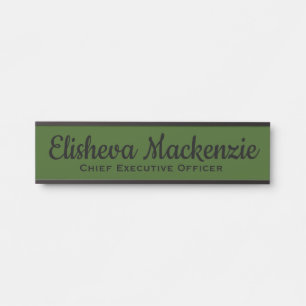Sinais de Porta do Escritório Verde Oleícola Placa