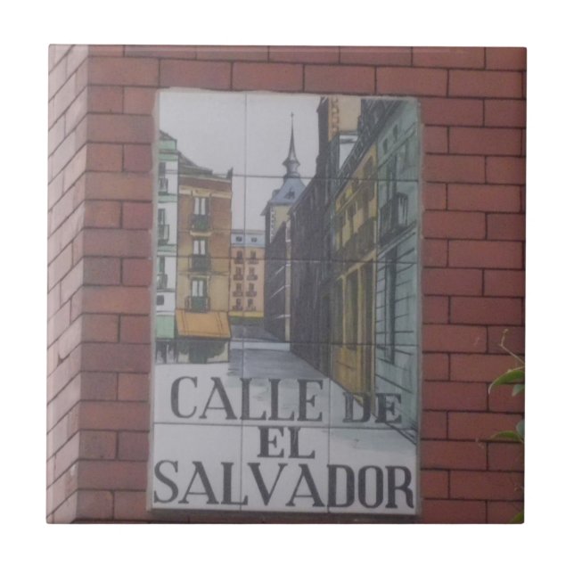 Sinais de rua de azulejos de Madrid (Frente)