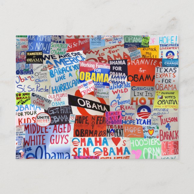 Sinais do cartão de Obama da esperança (Frente)